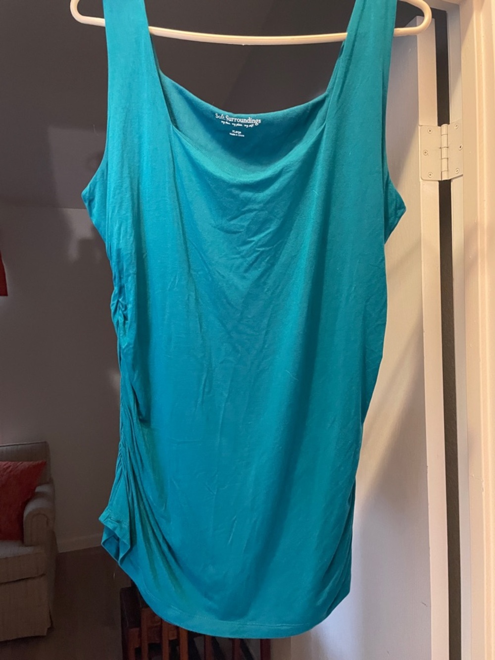 Soft Surroundings Teal Sleeveless Scoop Neck Top